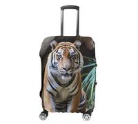 NTVOWPZO Travel Luggage Cover Elastic Suitcase Protector Anti-Scratch Washable Tiger In The Zoo Luggage Sleeve Tsa Approved Carry on Covers Baggage Cover Fits 18-32 Inch Luggages, white, M, Modern