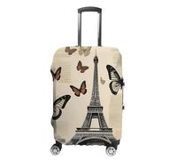 NTVOWPZO Travel Luggage Cover Elastic Suitcase Protector Anti-Scratch Washable Vintage Paris Eiffel Tower Luggage Sleeve Tsa Approved Carry on Covers Baggage Cover Fits 18-32 Inch Luggages, white, L