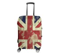 NTVOWPZO Travel Luggage Cover Elastic Suitcase Protector Anti-Scratch Washable Vintage Union Jack British Flag Luggage Sleeve Tsa Approved Carry on Covers Baggage Cover Fits 18-32 Inch Luggages, white