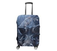 NTVOWPZO Travel Luggage Cover Elastic Suitcase Protector Anti-Scratch Washable Wild Boar on The Ground Luggage Sleeve Tsa Approved Carry on Covers Baggage Cover Fits 18-32 Inch Luggages, white, Small