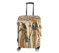 NTVOWPZO Travel Luggage Cover Elastic Suitcase Protector Anti-Scratch Washable Women In Ancient Egypt Luggage Sleeve Tsa Approved Carry on Covers Baggage Cover Fits 18-32 Inch Luggages, white, Small