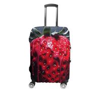 NTVOWPZO Travel Luggage Cover Spandex Suitcase Protector Washable Baggage Covers Bright Red Strawberries Elastic Scratch-Resistant Luggage Cover Protector Fits 18-32 Inch Luggage, Color-2, XL
