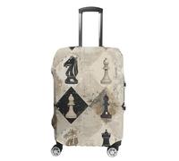 NTVOWPZO Travel Luggage Cover Spandex Suitcase Protector Washable Baggage Covers Chess Piece Brown Pattern Elastic Scratch-Resistant Luggage Cover Protector Fits 18-32 Inch Luggage, Color, S