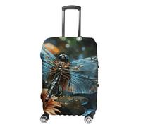 NTVOWPZO Travel Luggage Cover Spandex Suitcase Protector Washable Baggage Covers Dragonfly Flying on The Pond Elastic Scratch-Resistant Luggage Cover Protector Fits 18-32 Inch Luggage, Color-1, M