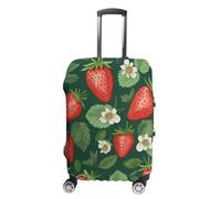 NTVOWPZO Travel Luggage Cover Spandex Suitcase Protector Washable Baggage Covers Fresh Strawberries And Leaves Elastic Scratch-Resistant Luggage Cover Protector Fits 18-32 Inch Luggage, Color-6, M