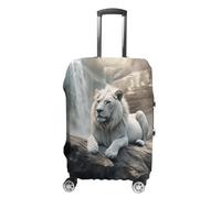 NTVOWPZO Travel Luggage Cover Spandex Suitcase Protector Washable Baggage Covers Lion on Rock Elastic Scratch-Resistant Luggage Cover Protector Fits 18-32 Inch Luggage, Color-5, M