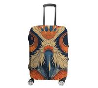 NTVOWPZO Travel Luggage Cover Spandex Suitcase Protector Washable Baggage Covers Retro Color Owl Elastic Scratch-Resistant Luggage Cover Protector Fits 18-32 Inch Luggage, Color-2, XL
