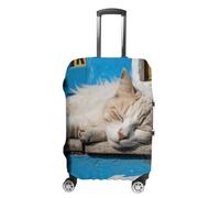 NTVOWPZO Travel Luggage Cover Spandex Suitcase Protector Washable Baggage Covers Sleeping Little Cat Elastic Scratch-Resistant Luggage Cover Protector Fits 18-32 Inch Luggage, Color-3, XL