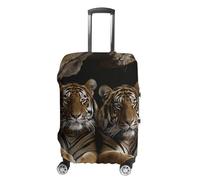 NTVOWPZO Travel Luggage Cover Spandex Suitcase Protector Washable Baggage Covers Tiger in Cave Elastic Scratch-Resistant Luggage Cover Protector Fits 18-32 Inch Luggage, Color-3, S
