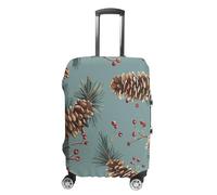 NTVOWPZO Travel Luggage Cover Spandex Suitcase Protector Washable Baggage Covers With Pine Cones Elastic Scratch-Resistant Luggage Cover Protector Fits 18-32 Inch Luggage, Color-1, L