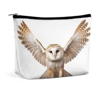NTVOWPZO Travel Makeup Bags PU Leather A Barn Owl Cosmetic Bag with Zipper Large Toiletry Bag for Women Waterproof Portable Makeup Case Organizer Cute Zipper Pouch Make Up Bags