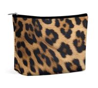 NTVOWPZO Travel Makeup Bags PU Leather Rough Leopard Print Cosmetic Bag with Zipper Large Toiletry Bag for Women Waterproof Portable Makeup Case Organizer Cute Zipper Pouch Make Up Bags