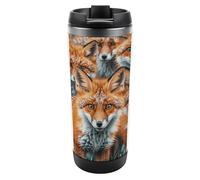 NTVOWPZO Travel Mug Many Foxes Coffee Cup Reusable Insulated Tumbler with Lid Travel Coffee Mug Stainless Steel Insulated Coffee Tumbler for Coffee Tea And Drinks