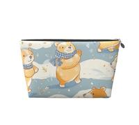 NTVOWPZO Travel Toiletry Bag for Women Men Bear Playing in Snow Makeup Bag Large Capacity Cosmetic Bags Water-resistant Cosmetic Organizer Bag, Silver, One Size