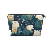 NTVOWPZO Travel Toiletry Bag for Women Men Beautiful White Bear Makeup Bag Large Capacity Cosmetic Bags Water-resistant Cosmetic Organizer Bag, Gold, One Size