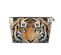 NTVOWPZO Travel Toiletry Bag for Women Men Hand Drawn Tiger Makeup Bag Large Capacity Cosmetic Bags Water-resistant Cosmetic Organizer Bag, Gold, One Size