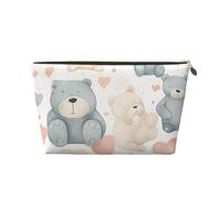 NTVOWPZO Travel Toiletry Bag for Women Men Heart Shape and Bear Makeup Bag Large Capacity Cosmetic Bags Water-resistant Cosmetic Organizer Bag, Gold, One Size