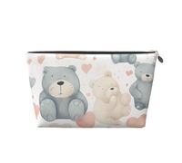 NTVOWPZO Travel Toiletry Bag for Women Men Heart Shape and Bear Makeup Bag Large Capacity Cosmetic Bags Water-resistant Cosmetic Organizer Bag, Silver, One Size