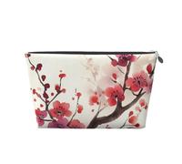 NTVOWPZO Travel Toiletry Bag for Women Men Japanese Spring Plum Floral Makeup Bag Large Capacity Cosmetic Bags Water-resistant Cosmetic Organizer Bag, Silver, One Size