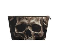 NTVOWPZO Travel Toiletry Bag for Women Men Leather Rose Skull Makeup Bag Large Capacity Cosmetic Bags Water-resistant Cosmetic Organizer Bag, Gold, One Size