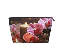 NTVOWPZO Travel Toiletry Bag for Women Men Orchid Stone Red Candles Makeup Bag Large Capacity Cosmetic Bags Water-resistant Cosmetic Organizer Bag, Silver, One Size