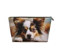 NTVOWPZO Travel Toiletry Bag for Women Men Papillon Lying on Tummy Makeup Bag Large Capacity Cosmetic Bags Water-resistant Cosmetic Organizer Bag, Gold, One Size