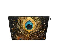 NTVOWPZO Travel Toiletry Bag for Women Men Peacock Feather Gold Design Makeup Bag Large Capacity Cosmetic Bags Water-resistant Cosmetic Organizer Bag, Silver, One Size