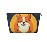NTVOWPZO Travel Toiletry Bag for Women Men Playful Corgi Makeup Bag Large Capacity Cosmetic Bags Water-resistant Cosmetic Organizer Bag, Gold, One Size