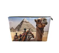NTVOWPZO Travel Toiletry Bag for Women Men Pyramid Camel Makeup Bag Large Capacity Cosmetic Bags Water-resistant Cosmetic Organizer Bag, Gold, One Size