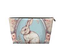 NTVOWPZO Travel Toiletry Bag for Women Men Rabbit in Oval Frame Makeup Bag Large Capacity Cosmetic Bags Water-resistant Cosmetic Organizer Bag, Gold, One Size