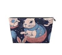 NTVOWPZO Travel Toiletry Bag for Women Men Rabbit in Space Makeup Bag Large Capacity Cosmetic Bags Water-resistant Cosmetic Organizer Bag, Silver, One Size