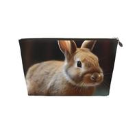 NTVOWPZO Travel Toiletry Bag for Women Men Rabbit Is Playing with Ball Makeup Bag Large Capacity Cosmetic Bags Water-resistant Cosmetic Organizer Bag, Gold, One Size
