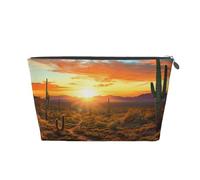 NTVOWPZO Travel Toiletry Bag for Women Men Saguaros at Sunset Makeup Bag Large Capacity Cosmetic Bags Water-resistant Cosmetic Organizer Bag, Silver, One Size