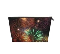 NTVOWPZO Travel Toiletry Bag for Women Men Splendid Fireworks Makeup Bag Large Capacity Cosmetic Bags Water-resistant Cosmetic Organizer Bag, Gold, One Size