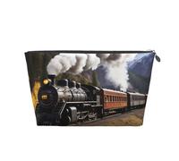 NTVOWPZO Travel Toiletry Bag for Women Men Steam Locomotive Train Makeup Bag Large Capacity Cosmetic Bags Water-resistant Cosmetic Organizer Bag, Silver, One Size