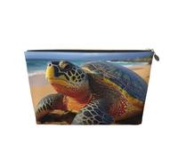 NTVOWPZO Travel Toiletry Bag for Women Men Turtle on the Beach Makeup Bag Large Capacity Cosmetic Bags Water-resistant Cosmetic Organizer Bag, Gold, One Size
