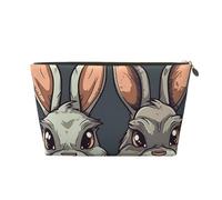 NTVOWPZO Travel Toiletry Bag for Women Men Two Cartoon Rabbit Heads Makeup Bag Large Capacity Cosmetic Bags Water-resistant Cosmetic Organizer Bag, Gold, One Size