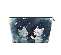 NTVOWPZO Travel Toiletry Bag for Women Men Two Cats Raise Their Hands Makeup Bag Large Capacity Cosmetic Bags Water-resistant Cosmetic Organizer Bag, Gold, One Size