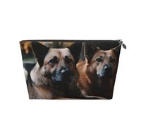 NTVOWPZO Travel Toiletry Bag for Women Men Two Dogs Lying on the Ground Makeup Bag Large Capacity Cosmetic Bags Water-resistant Cosmetic Organizer Bag, Silver, One Size