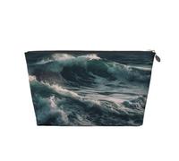 NTVOWPZO Travel Toiletry Bag for Women Men Waves on the Sea Makeup Bag Large Capacity Cosmetic Bags Water-resistant Cosmetic Organizer Bag, Silver, One Size