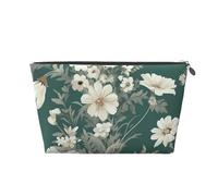 NTVOWPZO Travel Toiletry Bag for Women Men White Flowers Makeup Bag Large Capacity Cosmetic Bags Water-resistant Cosmetic Organizer Bag, Silver, One Size