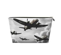 NTVOWPZO Travel Toiletry Bag for Women Men World War 2 Aircraft Makeup Bag Large Capacity Cosmetic Bags Water-resistant Cosmetic Organizer Bag, Gold, One Size