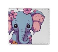 NTVOWPZO Wallet for Men Credit Card Holder Flower Cartoon Elephant Slim Wallet for Women Bifold Cash Wallet Coin Pocket, style, One size, Style, One size