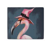 NTVOWPZO Wallet for Men Credit Card Holder Halloween Flamingo Witch Hat Slim Wallet for Women Bifold Cash Wallet Coin Pocket, style, One size, Style, One size