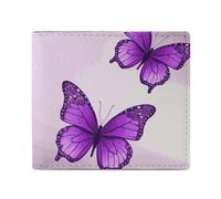 NTVOWPZO Wallet for Men Credit Card Holder Purple Butterflies Slim Wallet for Women Bifold Cash Wallet Coin Pocket, style, One size, Style, One size