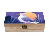 NTVOWPZO Wedding Coastal Painter Keepsake Box, Wooden Boxes with Hinged Lid for Storage, Small Memory Box for Keepsakes, Decorative Wood Memory Boxes for Crafts Jewelry Photo