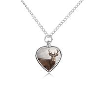 NTVOWPZO Wild Animals Deer Urn Necklace for Ashes 27.6'' Chain with Filling Kit Pet Cremation Jewelry Charm Silver Pendant Necklace Dog Cat Ashes Keepsakes Memorial Gift for Women Men Pet Lover