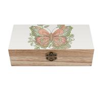 NTVOWPZO Wooden Storage Box Leaf Butterfly Wood Gift Box with Hinged Lid Vintage Decorative Boxes Jewelry Memory Box for Jewelry Art Hobbies Home Storage Treasure Keepsake Gift