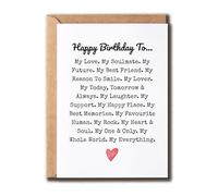 NTVShop My Love My Soul Mate Card - Romantic Greeting Card - Birthday Poem Card - Special Anniversary Card - Card For Her Him