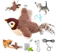 Ntwdby Cat Toy Self-Activity Bird, Cat Toy Bird Flying Electric, Interactive Cat Play Stuff Vo-Gel with Catnip, Flying Bird Cat Toy, Automatic Cat Toys